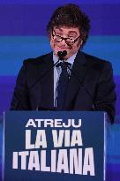 Javier Milei Fratelli D'Italia event called Atreju 2024 - Rome