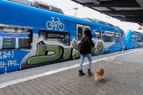 Arverio Train At Augsburg Central Station