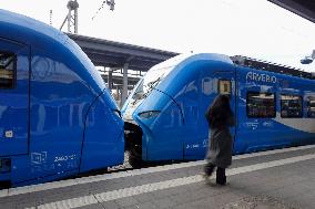 Arverio Train At Augsburg Central Station