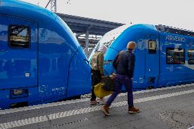 Arverio Train At Augsburg Central Station