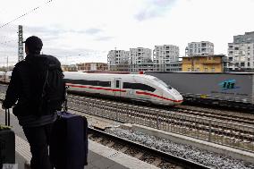 ICE Train Passing Munich Laim Station