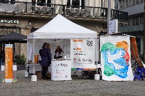 Die Basis Party Information Stand In Augsburg