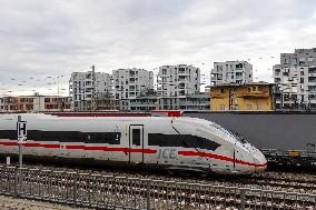 ICE Train Passing Munich Laim Station