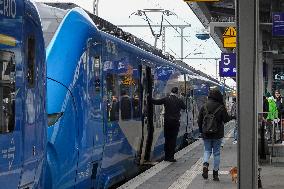 Arverio Train At Augsburg Central Station