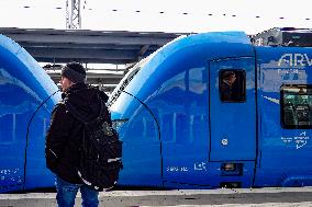 Arverio Train At Augsburg Central Station