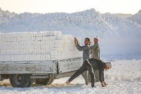 Mideast Egypt Quarry Workers