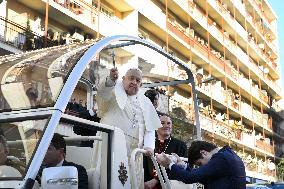 Pope Francis Visits Ancient Baptistery in Ajaccio - Corsica