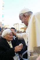 Pope Francis Visits Ancient Baptistery in Ajaccio - Corsica