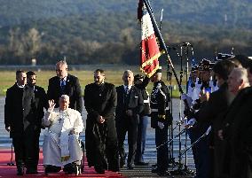 Pope Francis Arrives in Ajaccio, Corsica