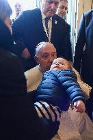 Pope Francis at the cathedral of Our Lady of the Assumption in Ajaccio