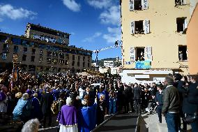 Pope Francis at the cathedral of Our Lady of the Assumption in Ajaccio