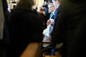 Pope Francis at the cathedral of Our Lady of the Assumption in Ajaccio