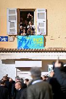 Pope Francis at the cathedral of Our Lady of the Assumption in Ajaccio