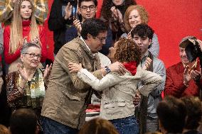 Oscar Lopez and María Jesus Montero at PSOE event in Alcorcon - Madrid