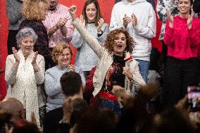 Oscar Lopez and María Jesus Montero at PSOE event in Alcorcon - Madrid