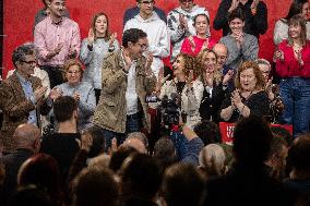 Oscar Lopez and María Jesus Montero at PSOE event in Alcorcon - Madrid