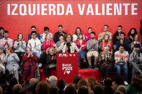 Oscar Lopez and María Jesus Montero at PSOE event in Alcorcon - Madrid