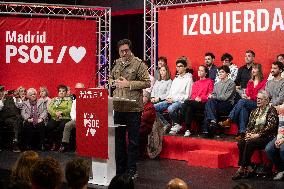 Oscar Lopez and María Jesus Montero at PSOE event in Alcorcon - Madrid