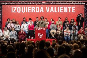 Oscar Lopez and María Jesus Montero at PSOE event in Alcorcon - Madrid