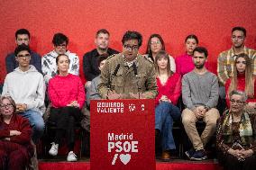 Oscar Lopez and María Jesus Montero at PSOE event in Alcorcon - Madrid