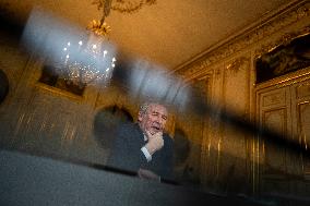 EXCLUSIVE. Francois Bayrou during a photo session at Hotel De Matignon