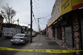 Philadelphia Police Crime Scene Unit Investigators At Scene Of Mass Shooting In Hunting Park Neighborhood In Philadelphia Pennsy