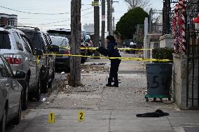 Philadelphia Police Crime Scene Unit Investigators At Scene Of Mass Shooting In Hunting Park Neighborhood In Philadelphia Pennsy