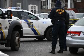 Philadelphia Police Crime Scene Unit Investigators At Scene Of Mass Shooting In Hunting Park Neighborhood In Philadelphia Pennsy