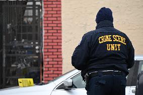 Philadelphia Police Crime Scene Unit Investigators At Scene Of Mass Shooting In Hunting Park Neighborhood In Philadelphia Pennsy