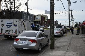 Philadelphia Police Crime Scene Unit Investigators At Scene Of Mass Shooting In Hunting Park Neighborhood In Philadelphia Pennsy