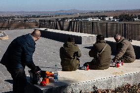 Israelis Visit Border With Syria On Golan Heights