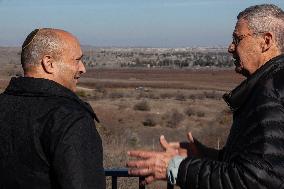 Israelis Visit Border With Syria On Golan Heights