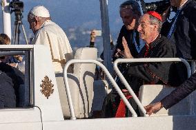 Pope Francis At The Place Miot - Ajaccio