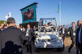 Pope Francis At The Place Miot - Ajaccio