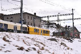 Swiss Alps Bernina Express Scenic Train Route