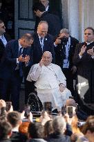 Pope Francis Leaves Santa Maria Assunta Cathedral - Ajaccio