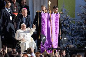 Pope Francis Leaves Santa Maria Assunta Cathedral - Ajaccio