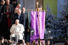 Pope Francis Leaves Santa Maria Assunta Cathedral - Ajaccio