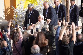 Pope Francis Leaves Santa Maria Assunta Cathedral - Ajaccio