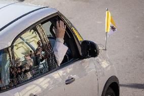 Pope Francis Leaves Santa Maria Assunta Cathedral - Ajaccio