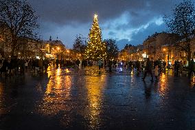 The Main Christmas Tree In Lviv, Ukraine