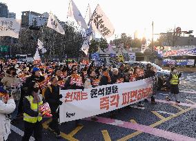 Seoul after passage of impeachment motion against Yoon