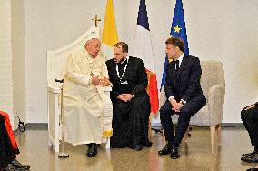 Pope Francis And Macron Meet - Ajaccio