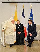 Pope Francis And Macron Meet - Ajaccio