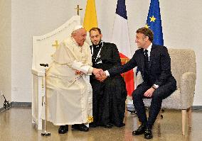 Pope Francis And Macron Meet - Ajaccio