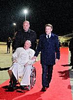 Pope Francis And Macron Meet - Ajaccio