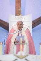 Pope Francis Leads The Mass At Casone - Ajaccio