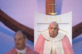 Pope Francis Leads The Mass At Casone - Ajaccio