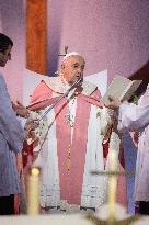 Pope Francis Leads The Mass At Casone - Ajaccio