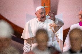 Pope Francis Leads The Mass At Casone - Ajaccio